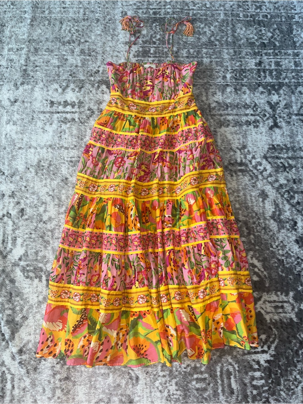 Farm Rio Women's Mixed Fruits Paradise Midi Dress